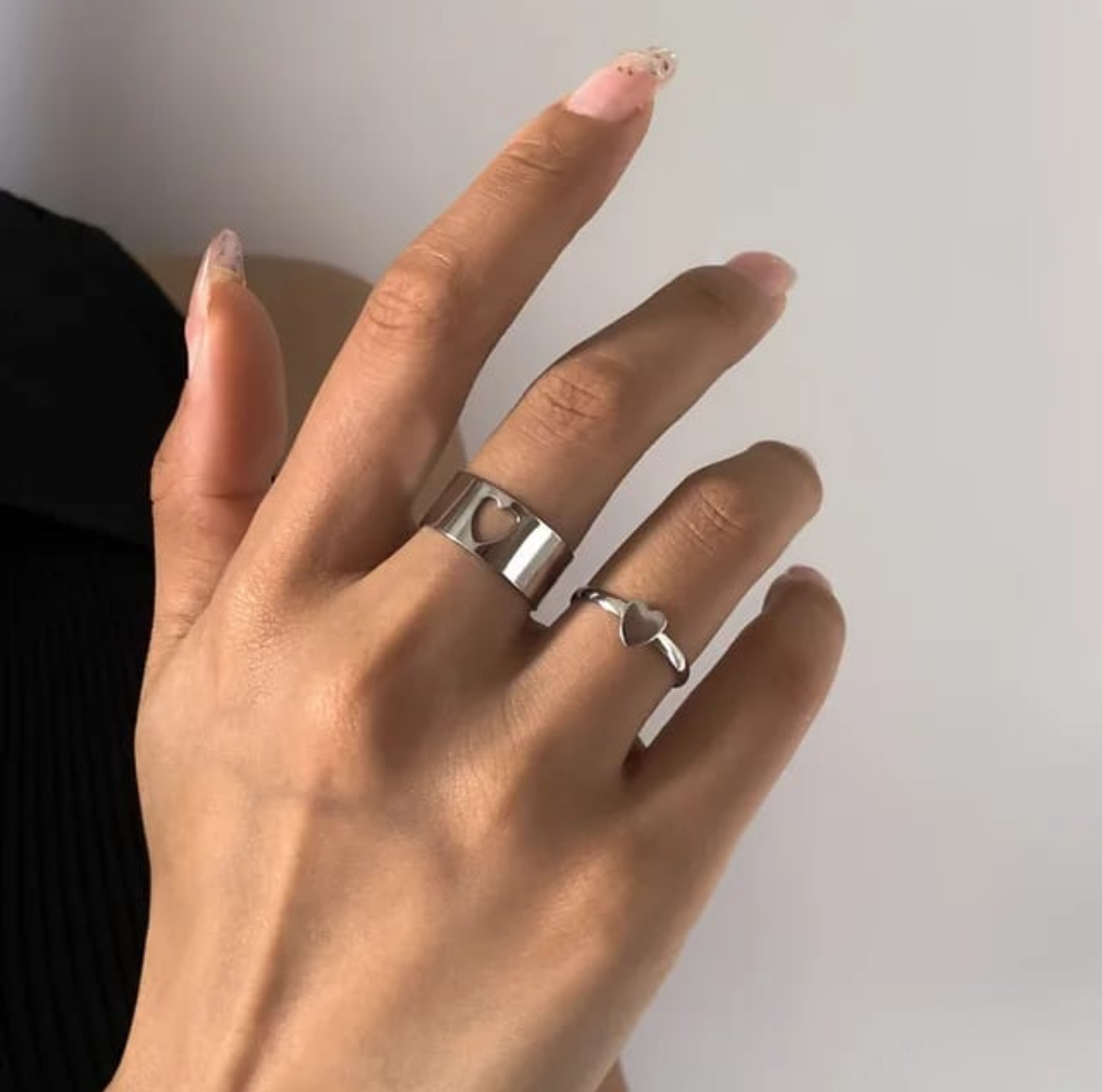 Heart Shaped Solid Couple Rings