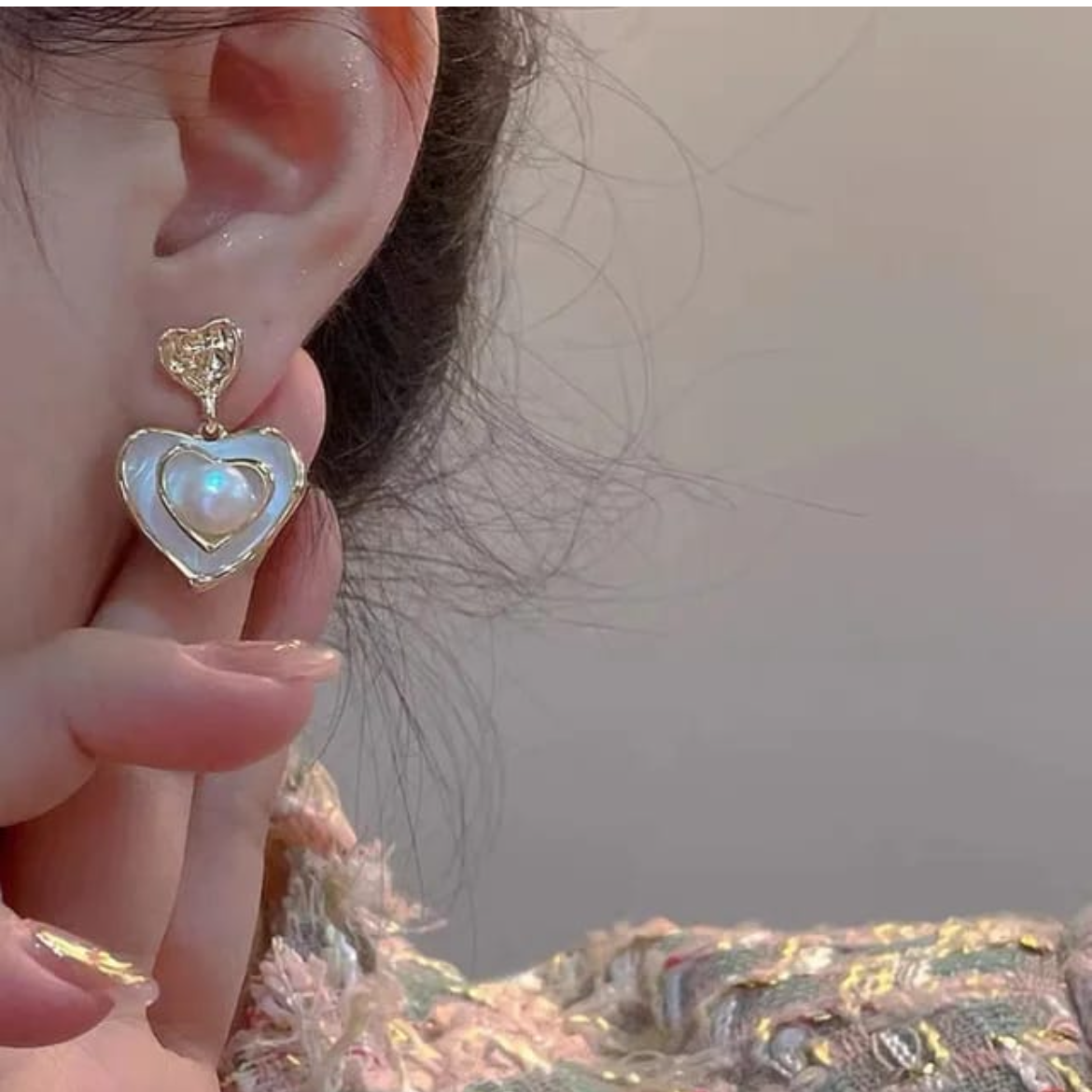 Heart Shaped Korean Earrings