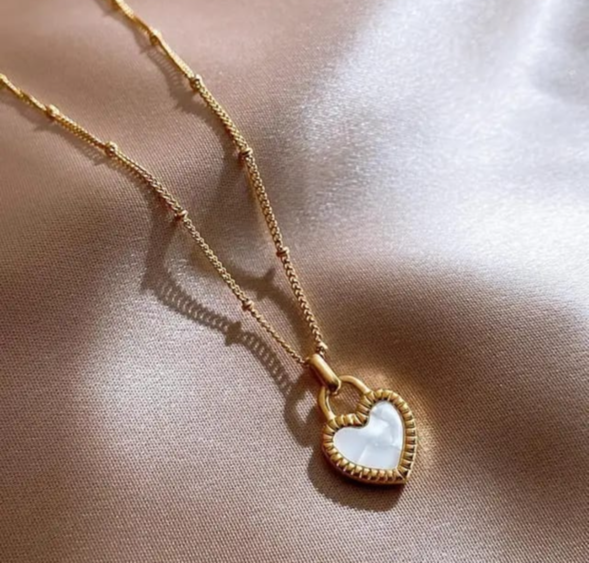Black and white Heart Shaped Necklace