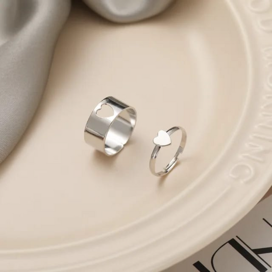 Heart Shaped Solid Couple Rings