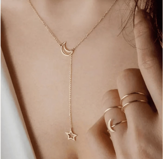 Moon and Star Necklace