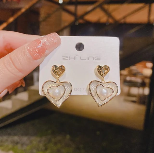 Heart Shaped Korean Earrings